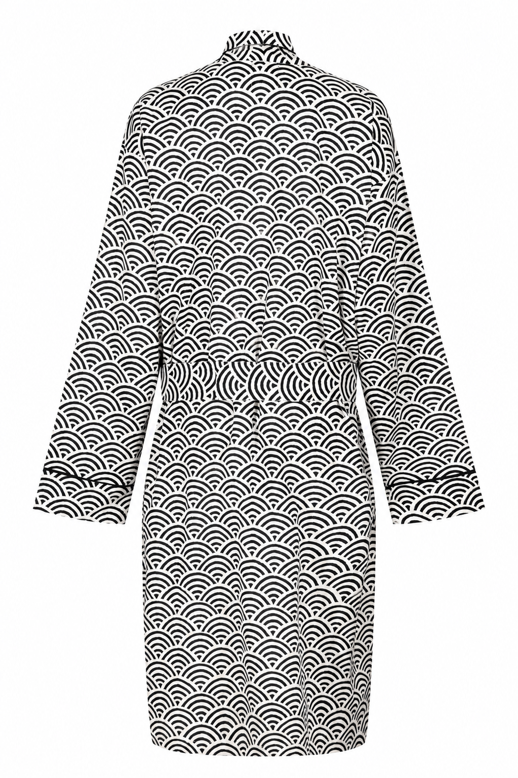 Men's Cotton Kimono Robe - Rainbow Black on White
