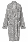 Men's Cotton Kimono Robe - Rainbow Black on White