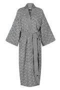 Women's Cotton Kimono Robe - Rainbow Black on White