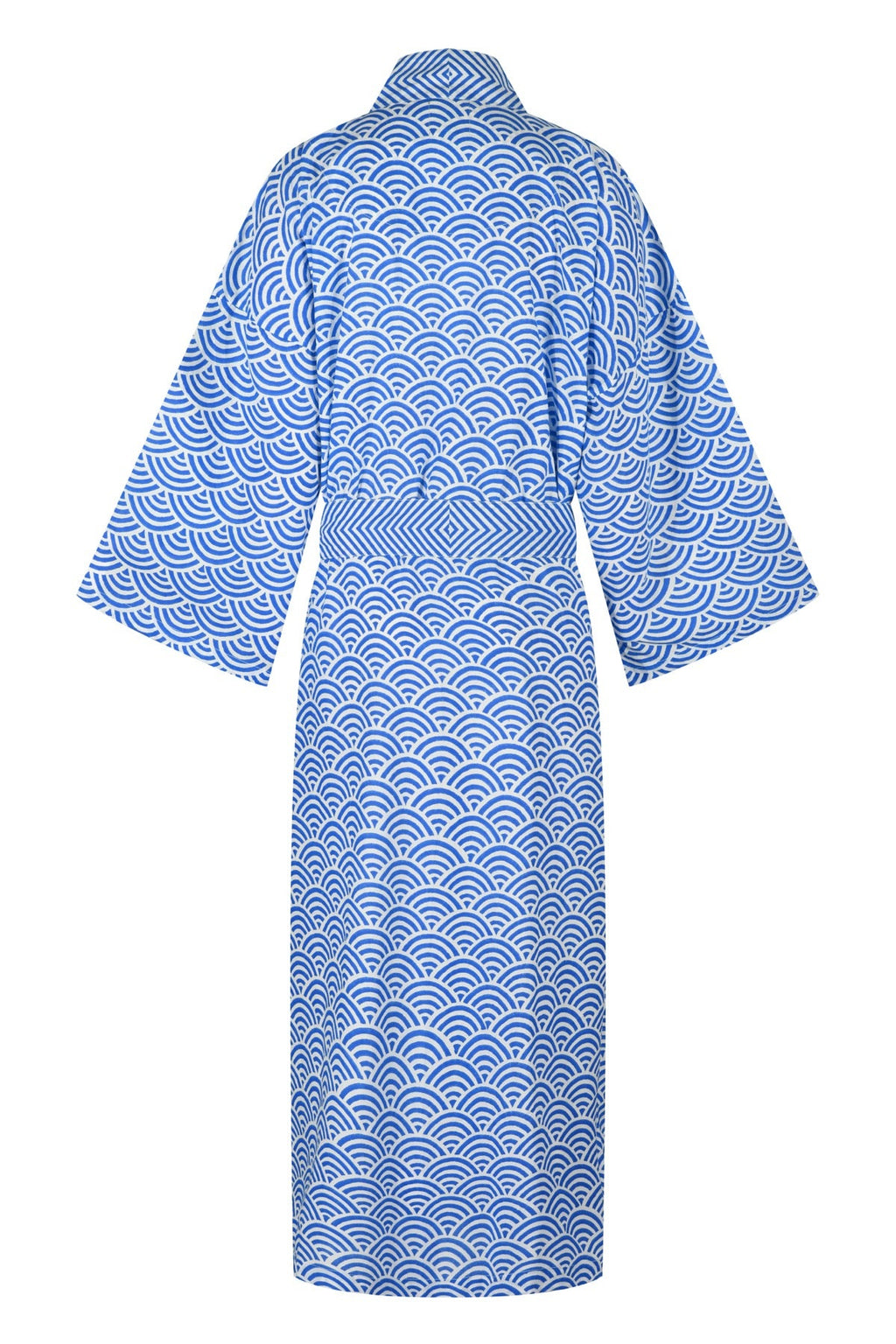 Women's Cotton Kimono Robe - Rainbow Blue ZigZag