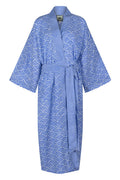 Women's Cotton Kimono Robe - Rainbow Blue ZigZag