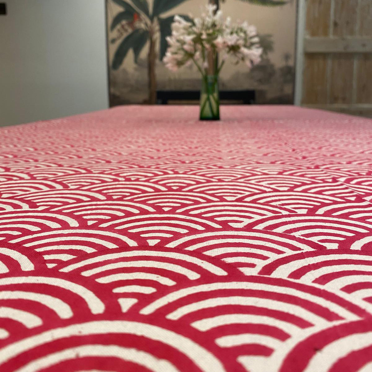Outlet - Cotton Throw - Rainbow Red ZigZag