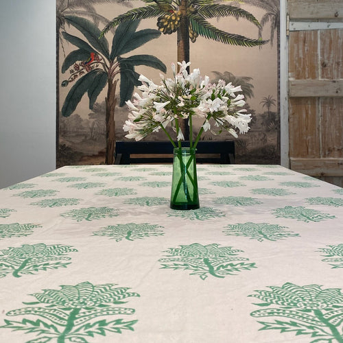 Cotton Throw - Tiger Flower Emerald