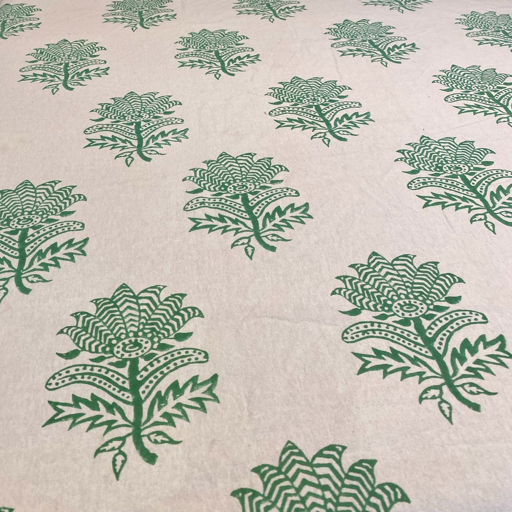 Cotton Throw - Tiger Flower Emerald