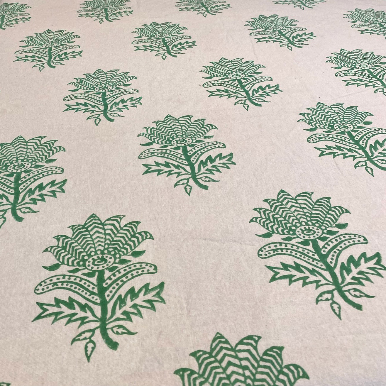 Cotton Throw - Tiger Flower Emerald