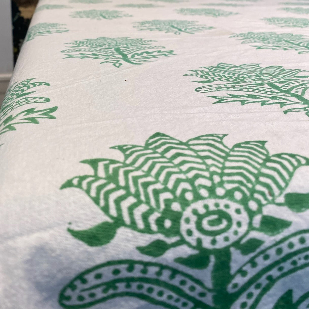 Cotton Throw - Tiger Flower Emerald